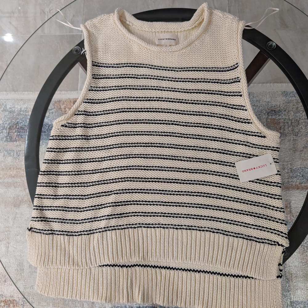 Lucky Brand Striped Knit Tank Top